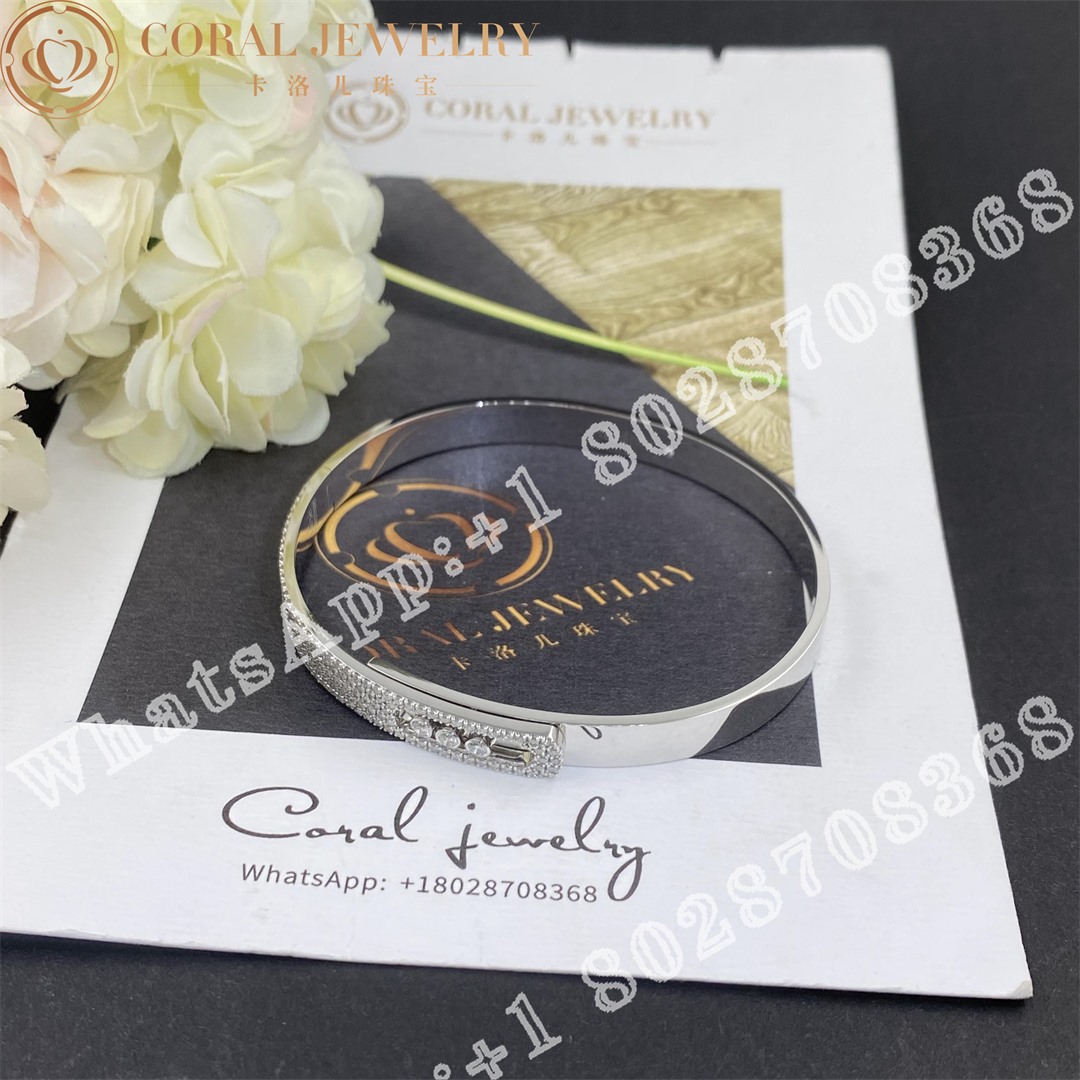 Messika Move Noa Pavé Bangle White Gold Diamond Bracelet 06371-WG - Image 7