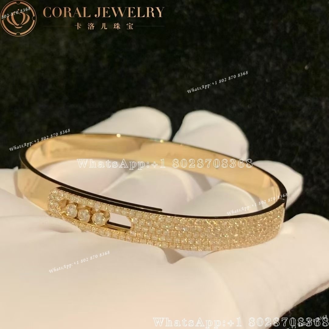 Messika Move Noa Pavé Bangle Yellow Gold Diamond Bracelet 06371-YG