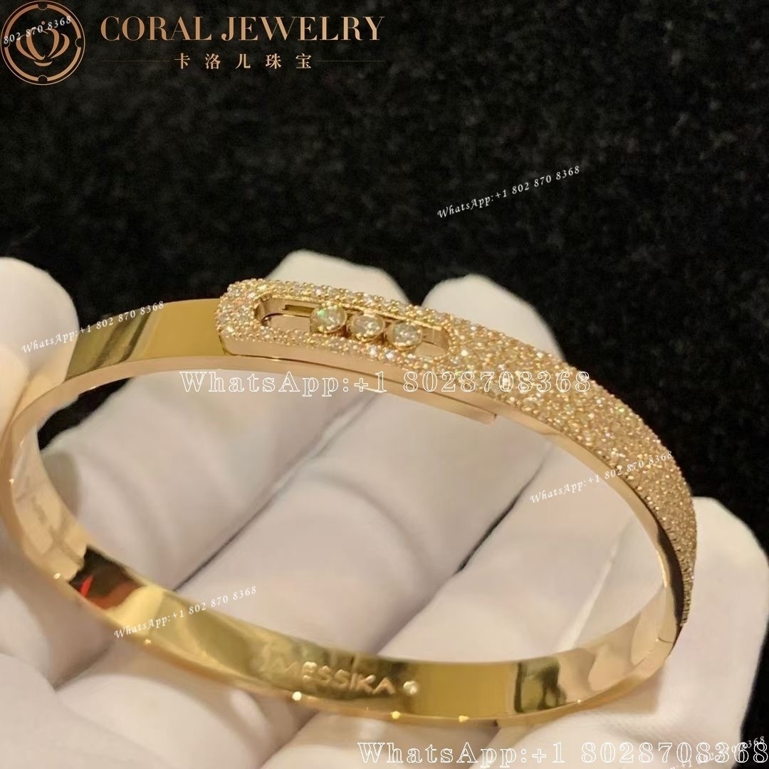 Messika Move Noa Pavé Bangle Yellow Gold Diamond Bracelet 06371-YG
