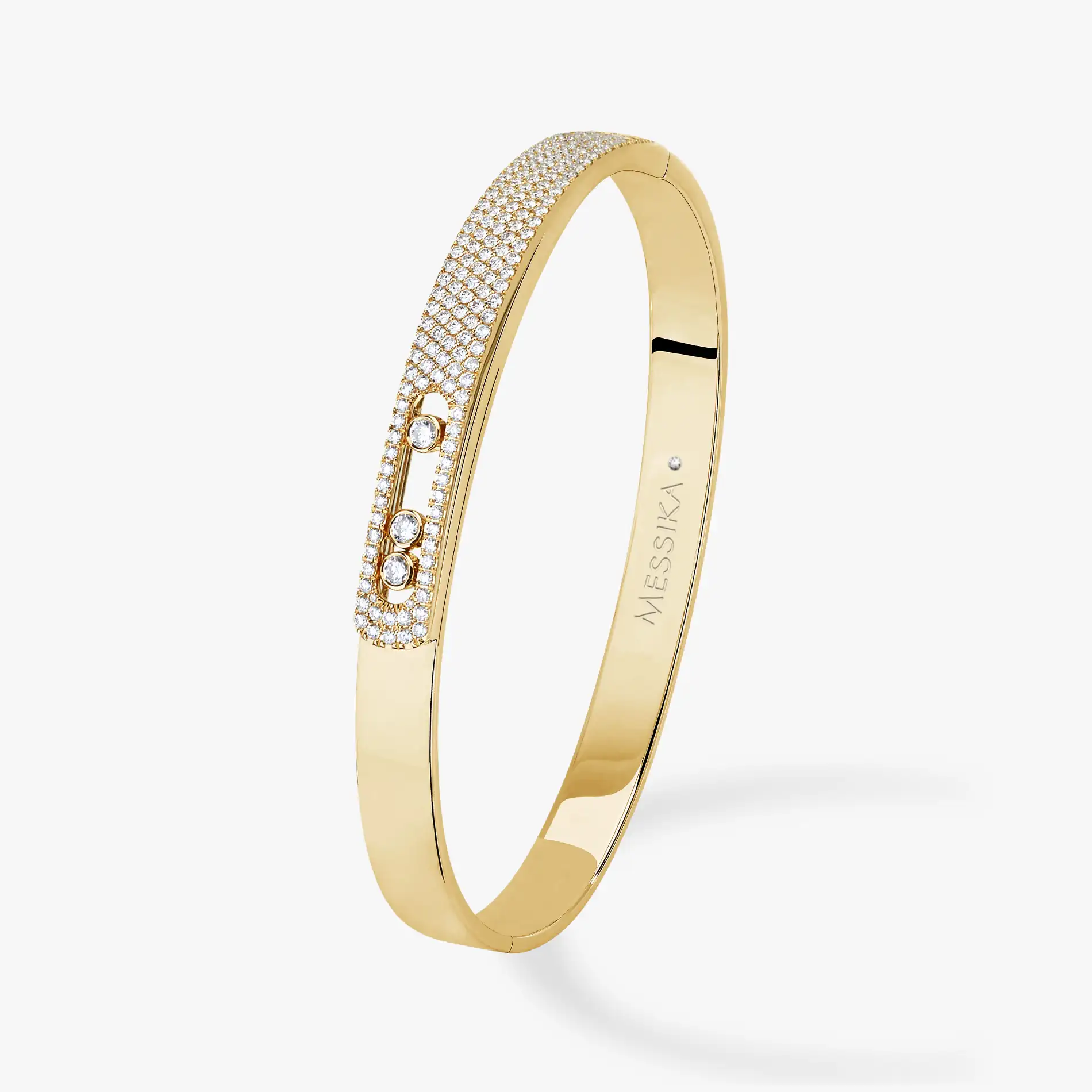 Messika Move Noa Pavé Bangle Yellow Gold Diamond Bracelet 06371-YG