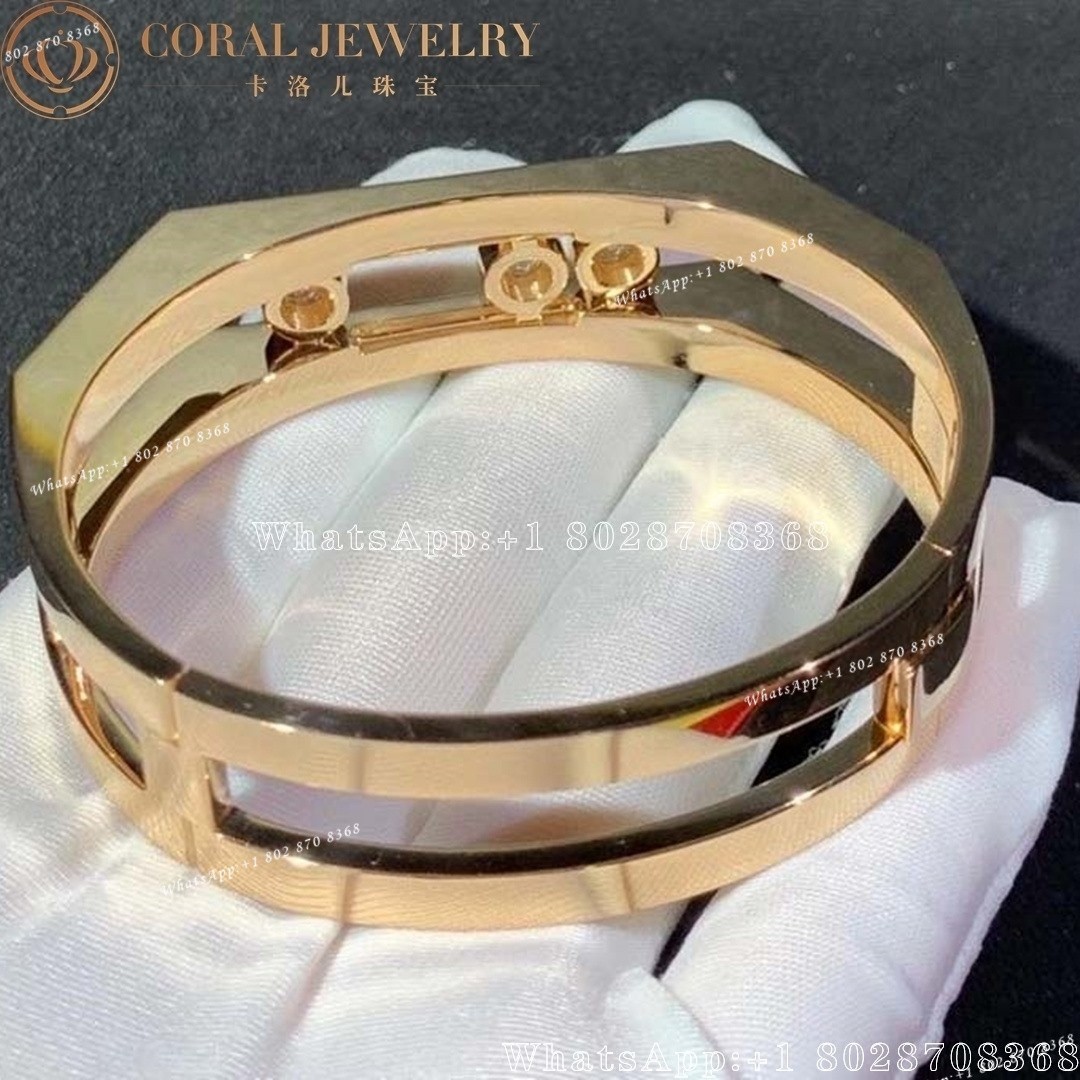 Messika Move Pei Pavé Cuff Pink Gold Diamond Bracelet 06750-PG