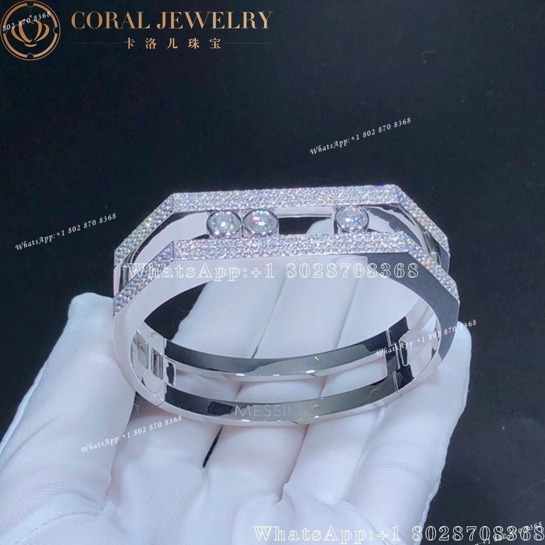 Messika Move Pei Pavé Cuff White Gold Diamond Bracelet 06750-WG