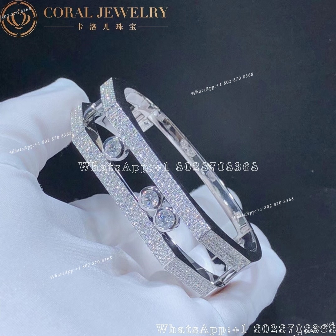 Messika Move Pei Pavé Cuff White Gold Diamond Bracelet 06750-WG