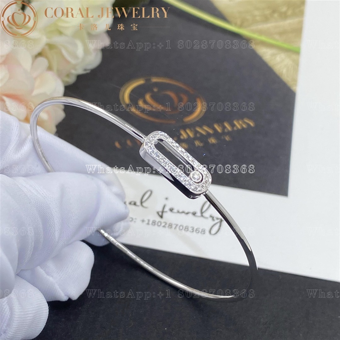 Messika Move Uno Pavé Flex Bangle White Gold Diamond Bracelet 11134-WG