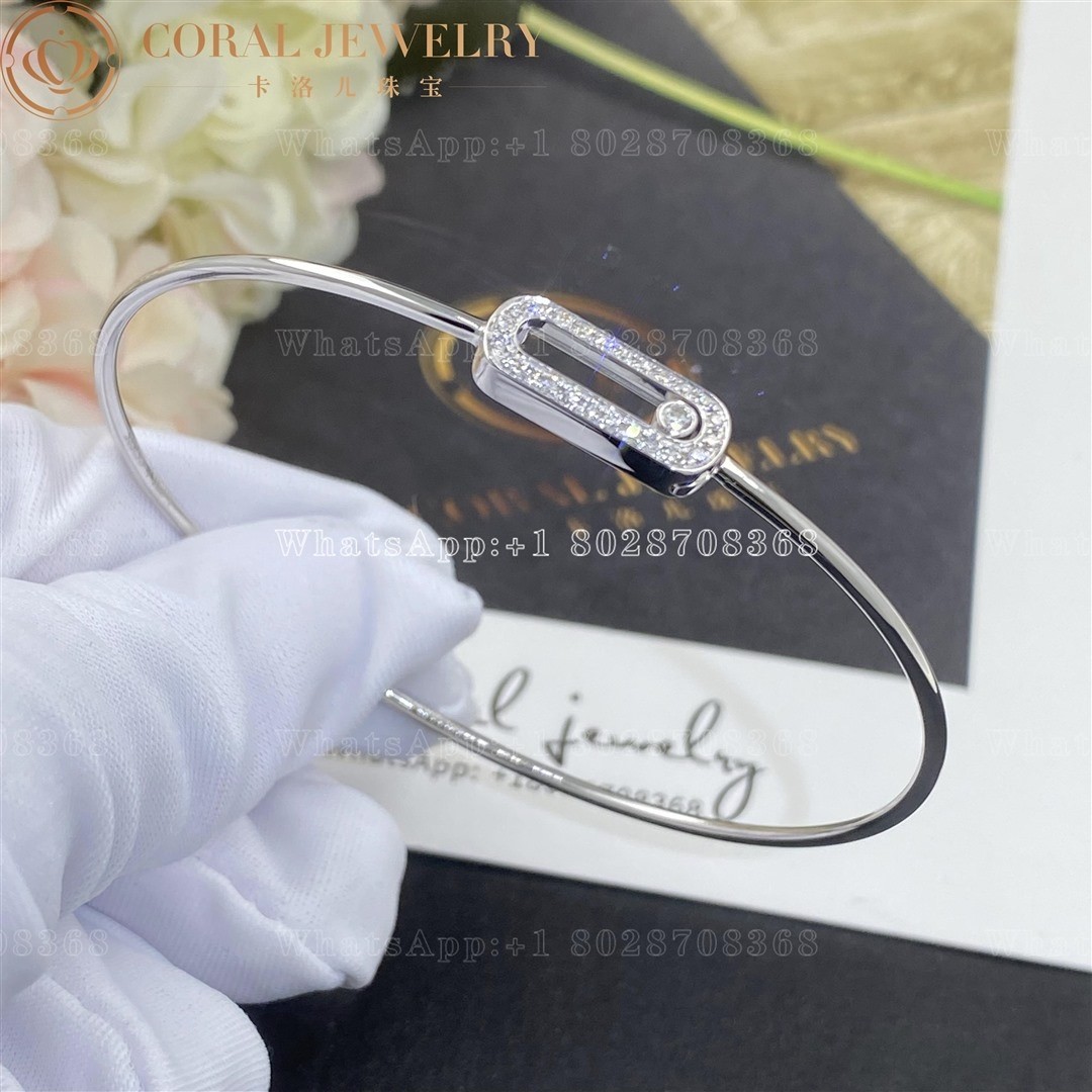 Messika Move Uno Pavé Flex Bangle White Gold Diamond Bracelet 11134-WG