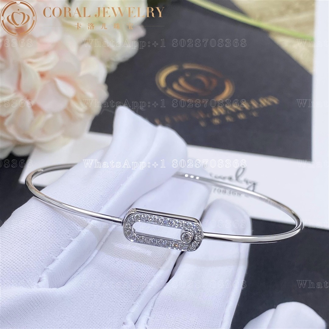 Messika Move Uno Pavé Flex Bangle White Gold Diamond Bracelet 11134-WG