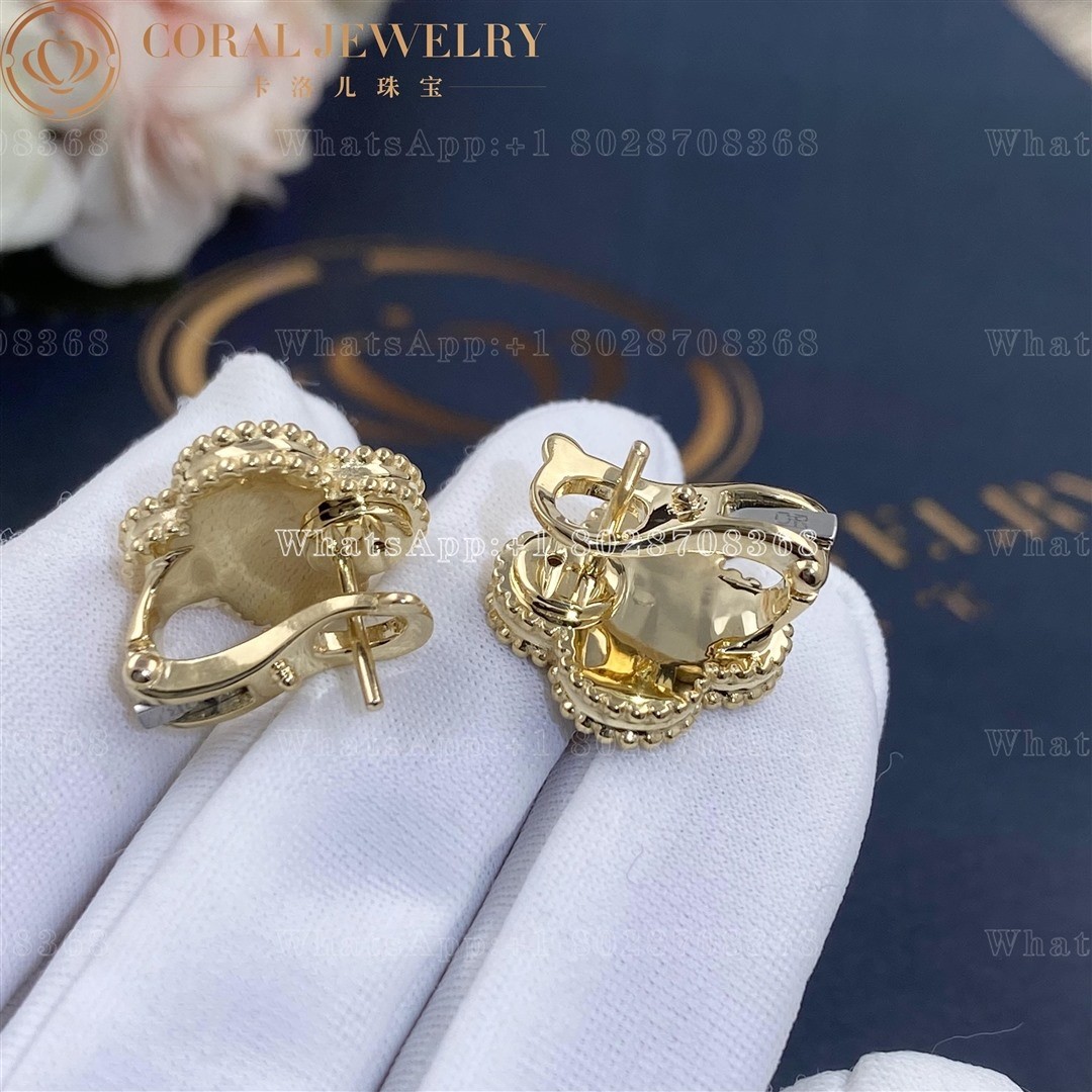 Van Cleef & Arpels Vintage Alhambra Limited Edition Earrings yellow gold onyx VCARP2B100