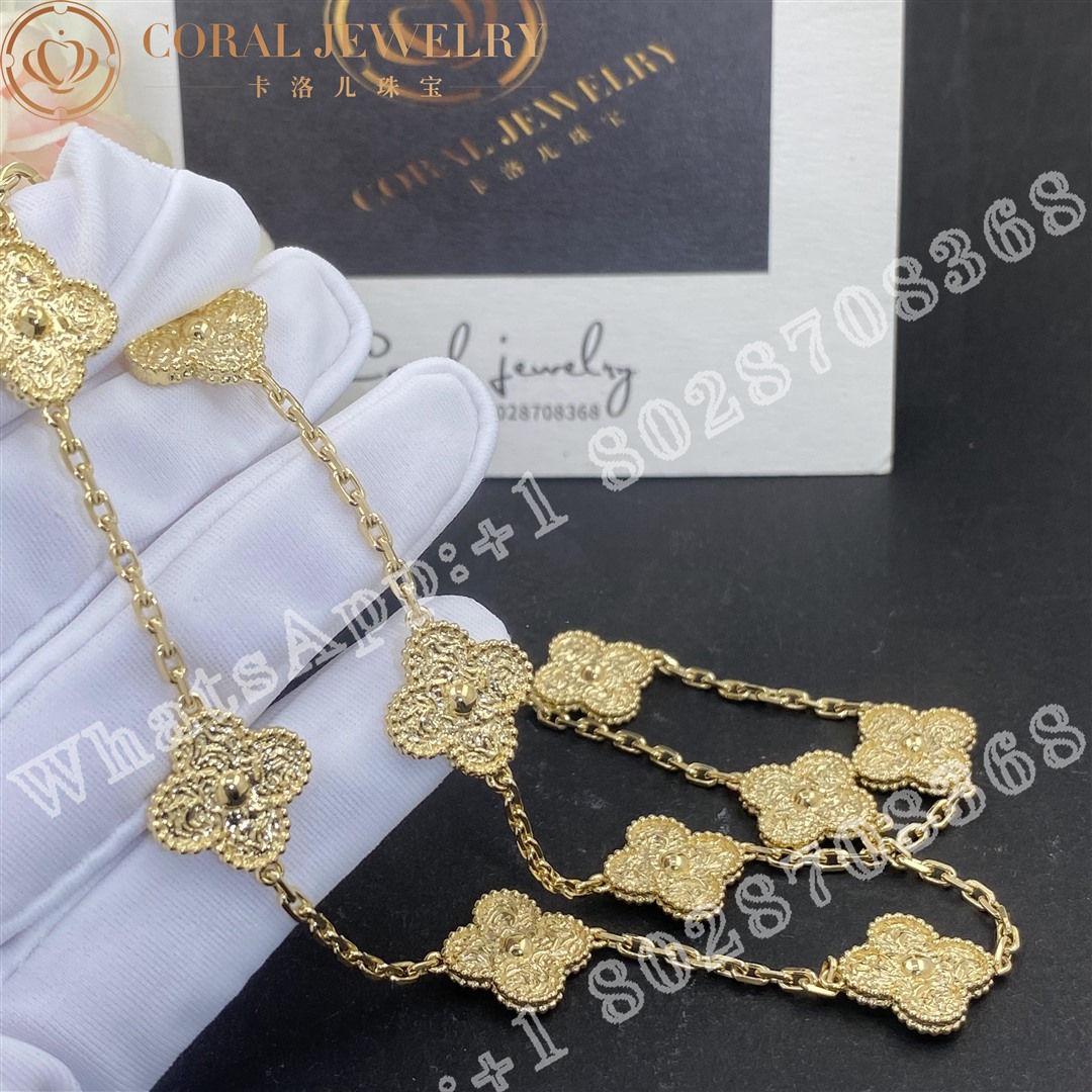Van Cleef & Arpels Vintage Alhambra necklace, 10 motifs 18K yellow gold VCARO1ID00 - Image 3