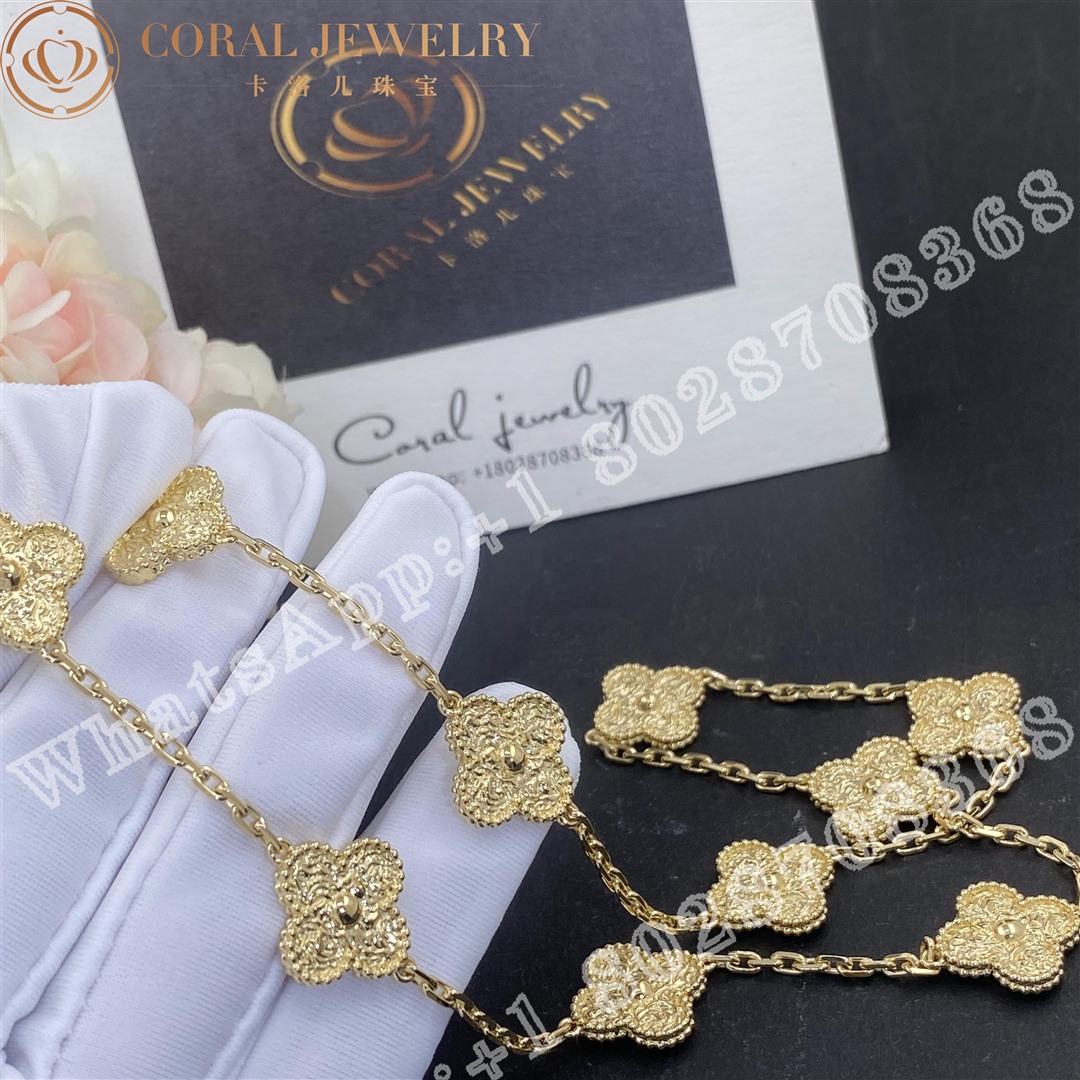 Van Cleef & Arpels Vintage Alhambra necklace, 10 motifs 18K yellow gold VCARO1ID00 - Image 4