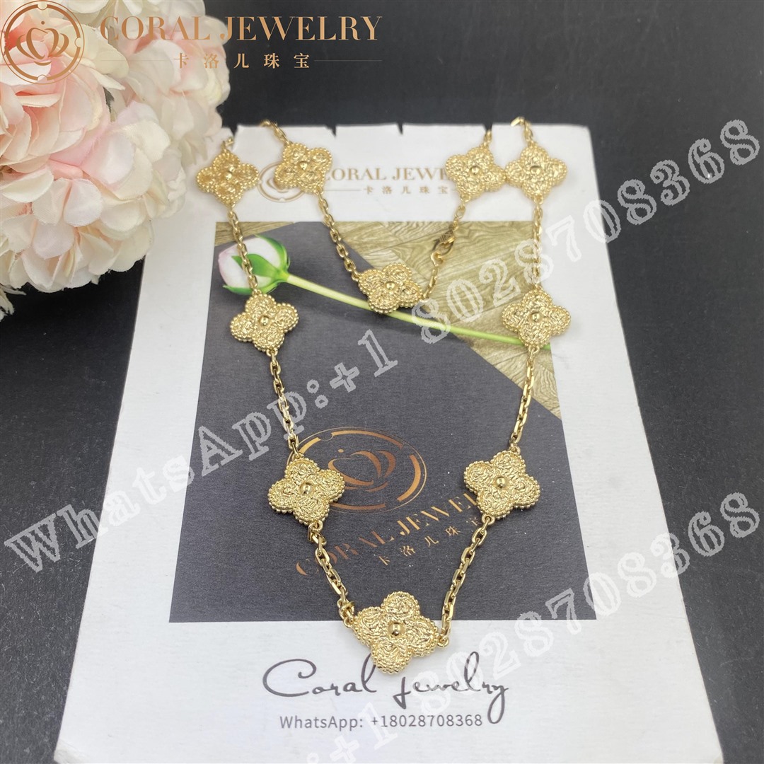 Van Cleef & Arpels Vintage Alhambra necklace, 10 motifs 18K yellow gold VCARO1ID00 - Image 5