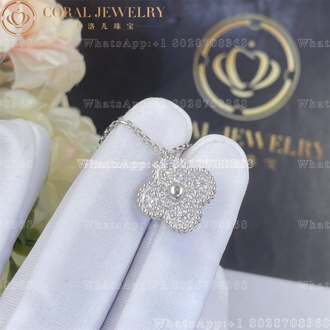 Van Cleef & Arpels Vintage Alhambra pendant White gold, Diamond