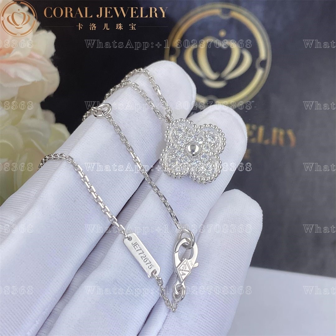 Van Cleef & Arpels Vintage Alhambra pendant White gold, Diamond