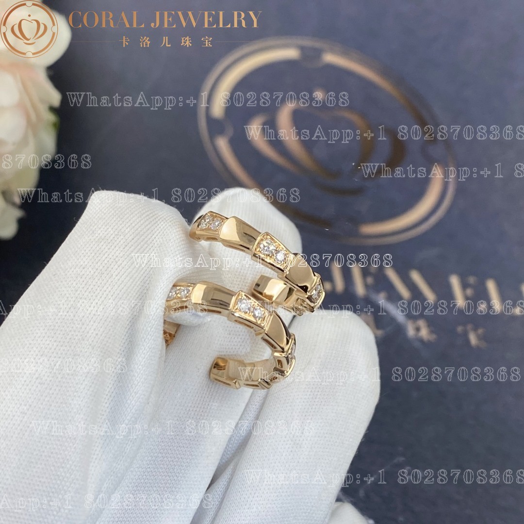 Bulgari Serpenti Earrings In 18 Kt Rose Gold Set With Diamonds Or858562 356175 Coral (1)