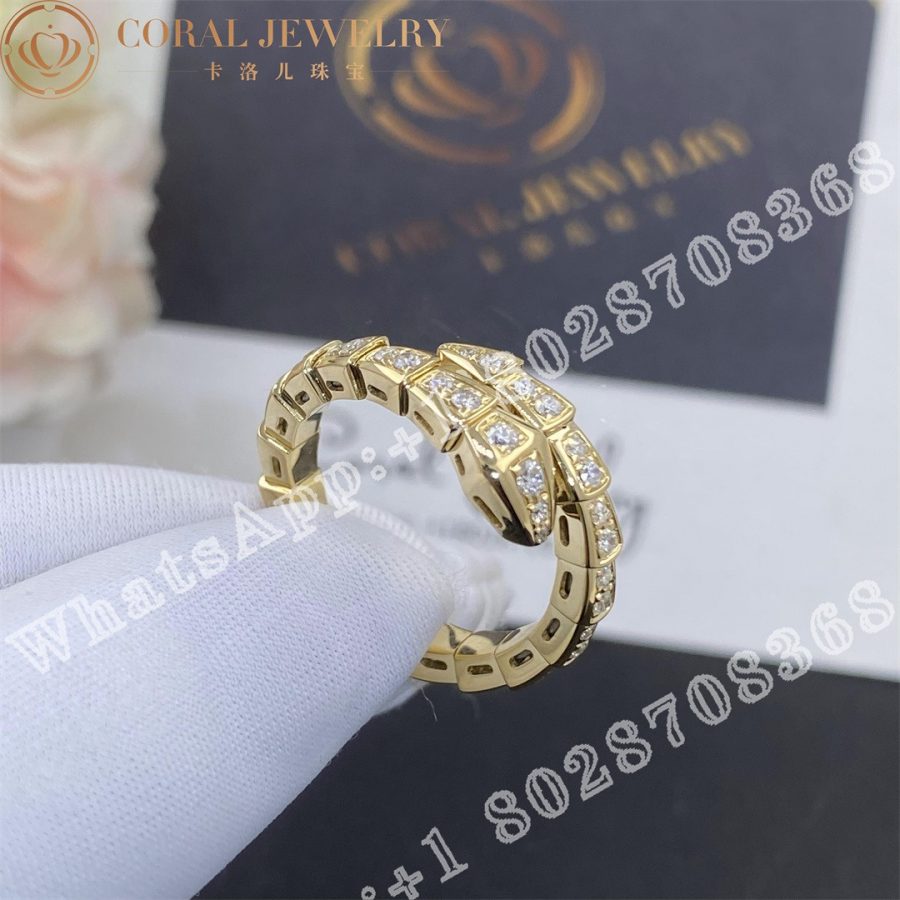 Bulgari Serpenti Viper 18 kt Yellow gold ring set with pavé diamonds Ref.: 354711 - Image 4