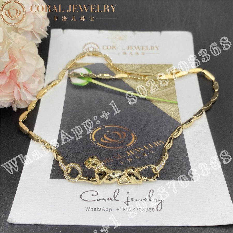 Cartier Panthère de Cartier Diamond and Tsavorite Garnet Necklace in Yellow Gold N7059200 - Image 3