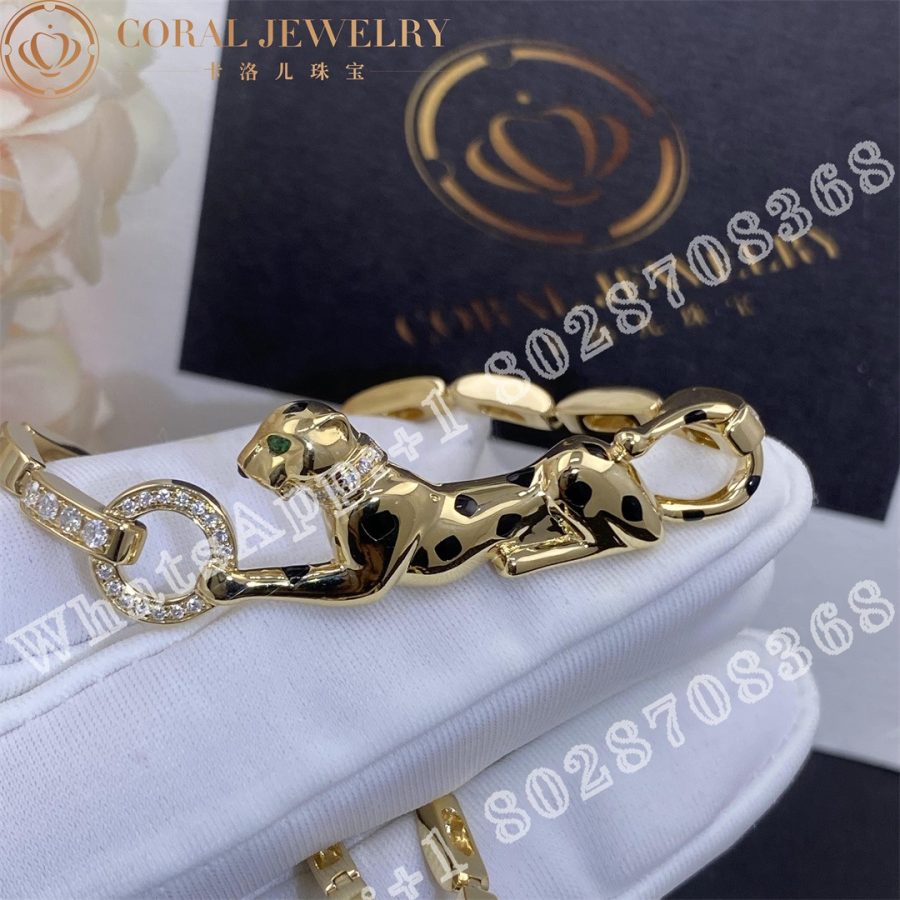 Cartier Panthère de Cartier Diamond and Tsavorite Garnet Necklace in Yellow Gold N7059200 - Image 6