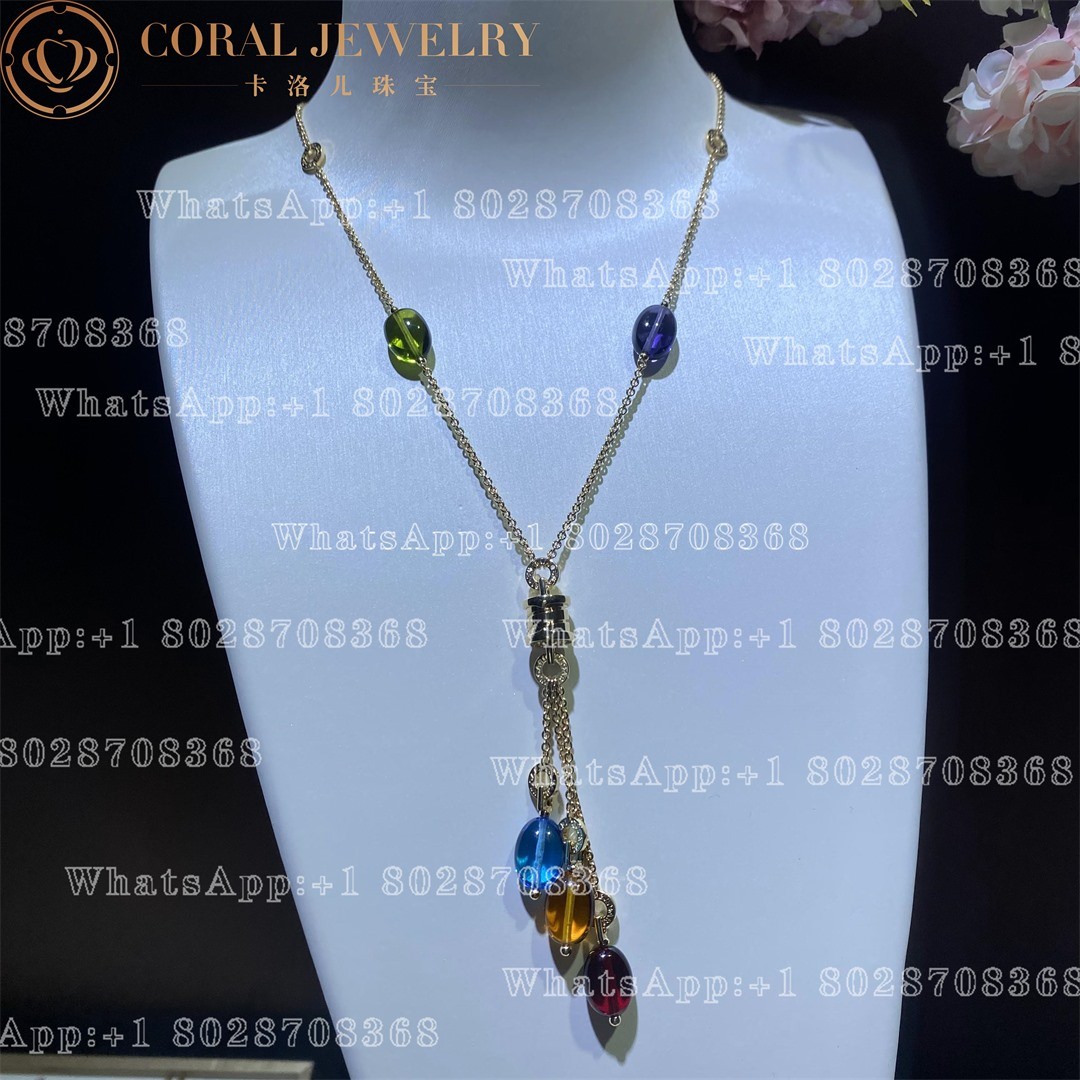 Bulgari B.zero1 18k Yellow Gold Color Stone Necklace