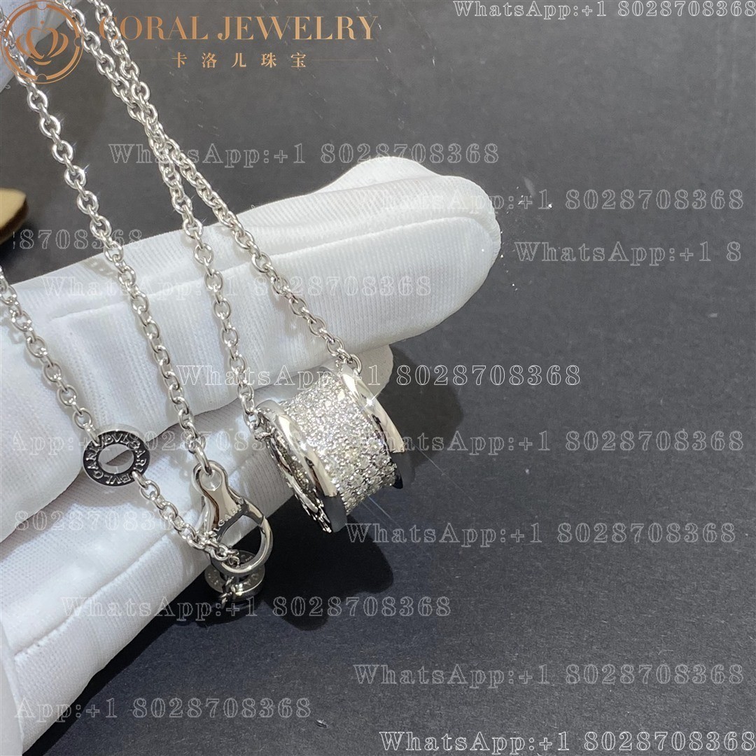 Bulgari B.zero1 necklace in 18 kt white gold set with pavé diamonds on the spiral Ref.: 346167