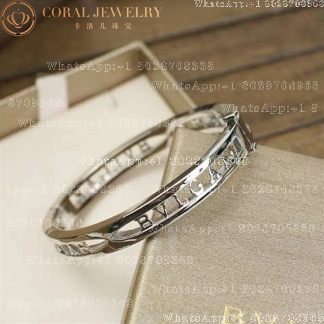 Bulgari B Zero1 18 Kt White Gold Bangle Bracelet With Bvlgari Logo On The Spiral Ref 356291 Coral (1)