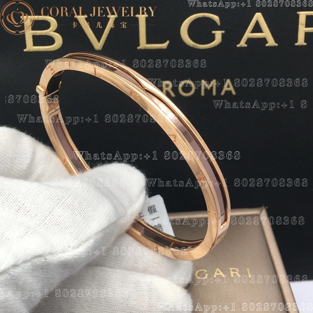 Bulgari B.zero1 bracelet in 18-carat pink gold and cermet BR857945