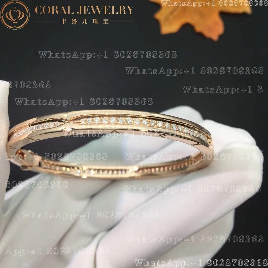 Bulgari B.zero1 bracelet in 18 kt rose gold with pavé diamonds Ref.: 357584