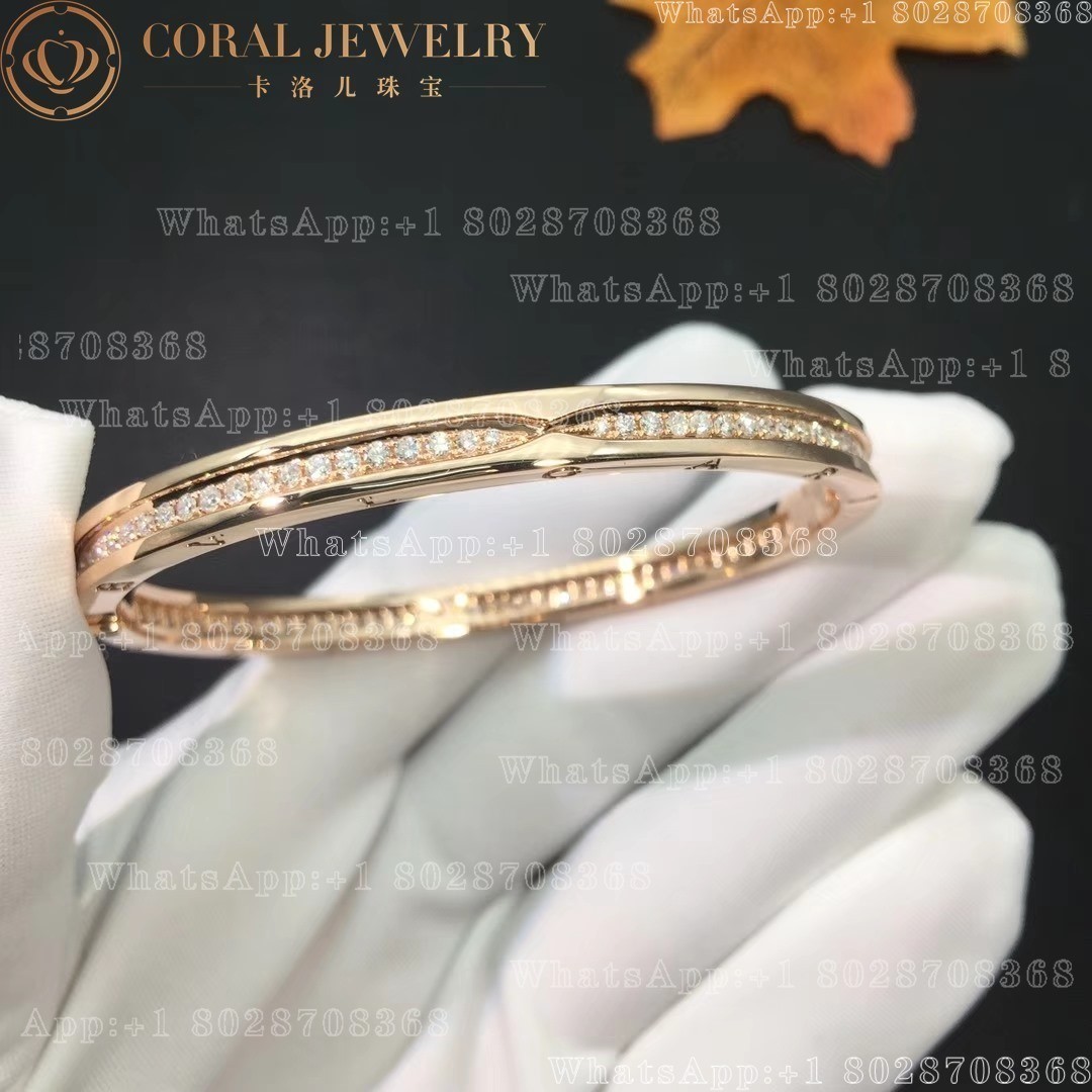 Bulgari B.zero1 bracelet in 18 kt rose gold with pavé diamonds Ref.: 357584