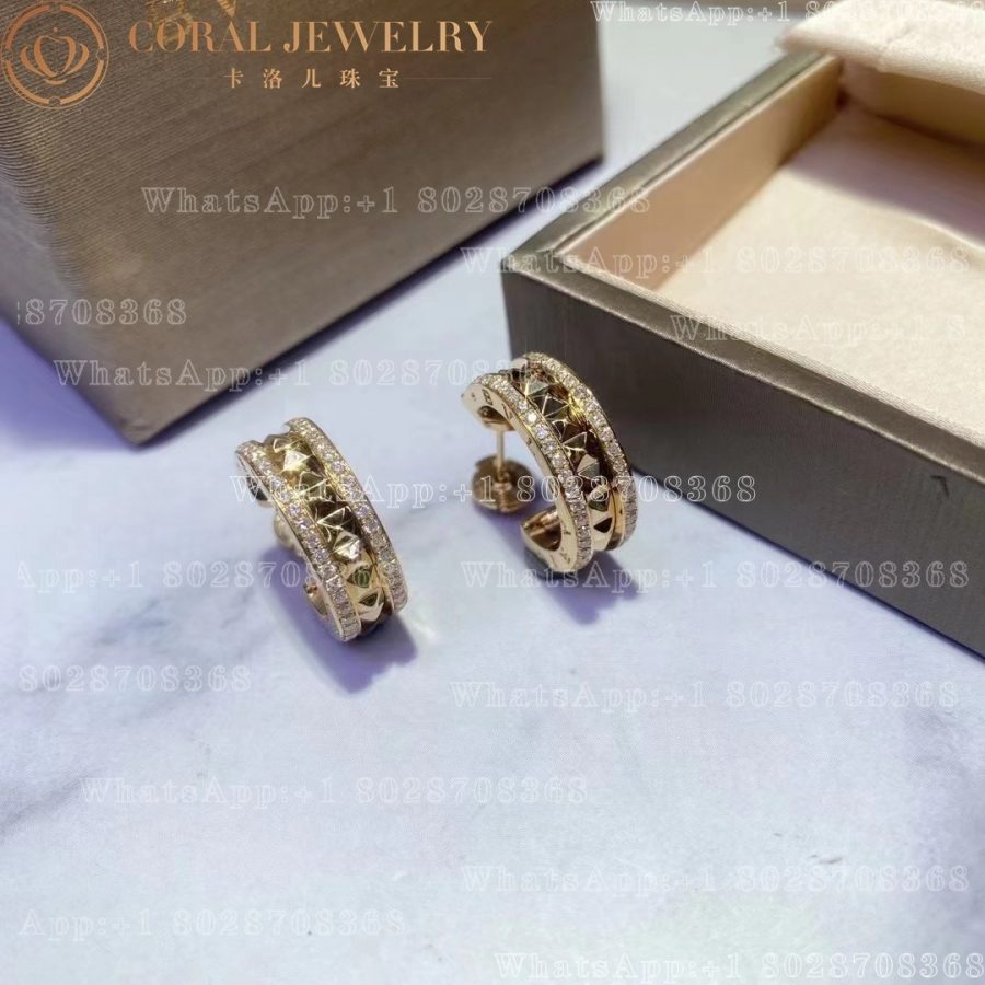 Bulgari B.zero1 Rock 18 kt yellow gold earrings with pavé diamonds Ref.: 357918