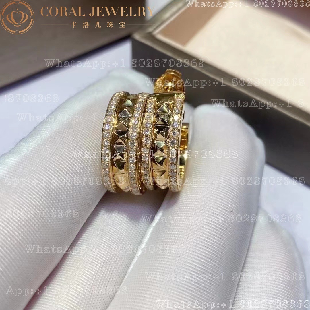 Bulgari B.zero1 Rock 18 kt yellow gold earrings with pavé diamonds Ref.: 357918