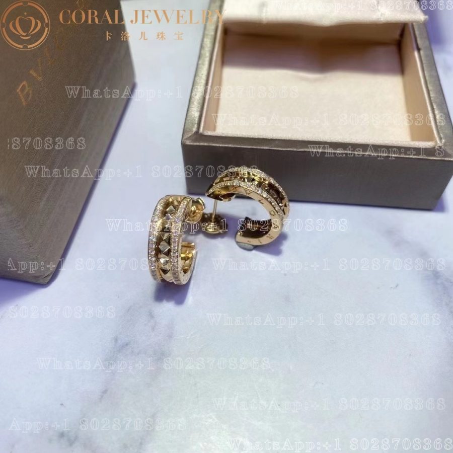 Bulgari B.zero1 Rock 18 kt yellow gold earrings with pavé diamonds Ref.: 357918