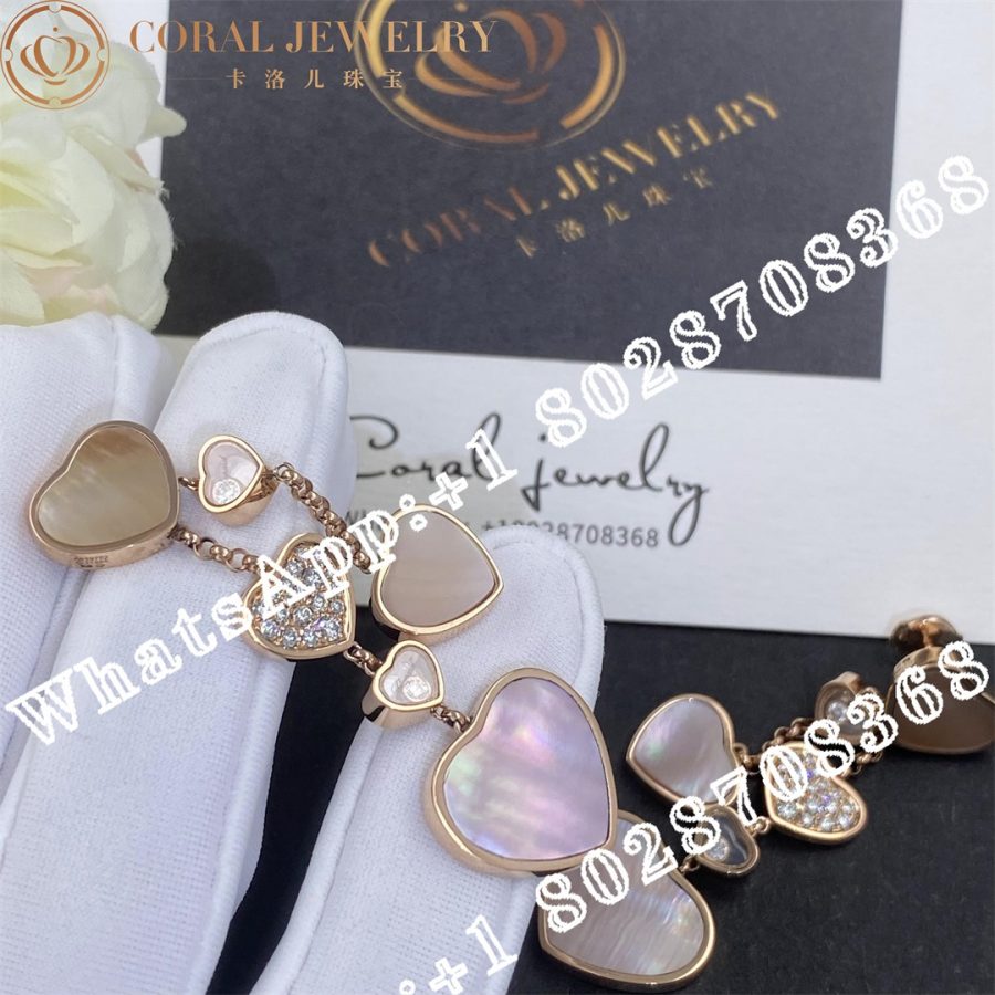 Chopard Happy Hearts Naked Heart Foundation Earrings, Ethical Rose Gold, Diamonds, Pink Mother-of-pearl Ref. Number: 83a482-5906