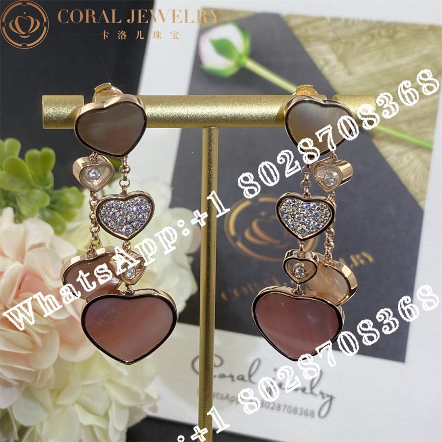 Chopard Happy Hearts Naked Heart Foundation Earrings, Ethical Rose Gold, Diamonds, Pink Mother-of-pearl Ref. Number: 83a482-5906