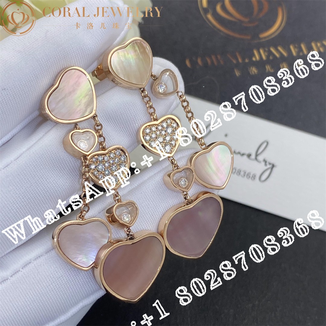 Chopard Happy Hearts Naked Heart Foundation Earrings, Ethical Rose Gold, Diamonds, Pink Mother-of-pearl Ref. Number: 83a482-5906