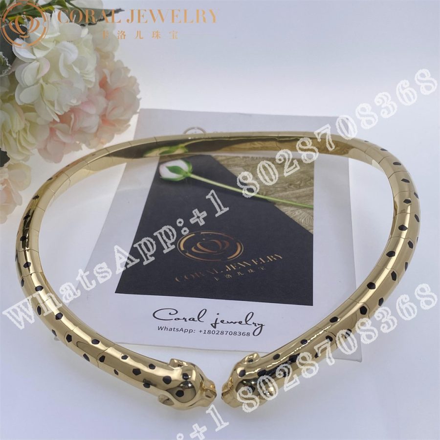 Cartier  Panthère de Cartier Necklace Yellow gold, lacquer, onyx, tsavorite garnets Ref. N7424431 - Image 8