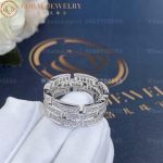 Cartier 18k White Gold Diamond Set Maillon Panthere Ring B4111700