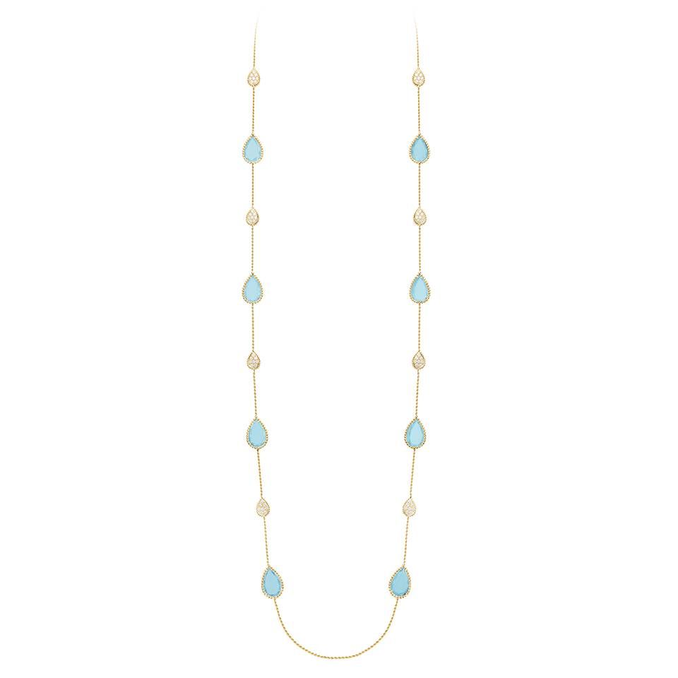 Boucheron Serpent Bohème Long Necklace, 16 motifs Turquoise Diamond JCL01047