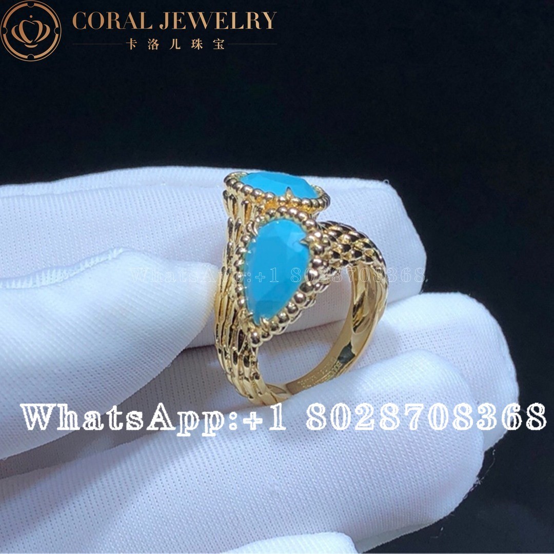 Boucheron Serpent Boheme Couleur Yellow Gold Turquoise Ring JRG02862