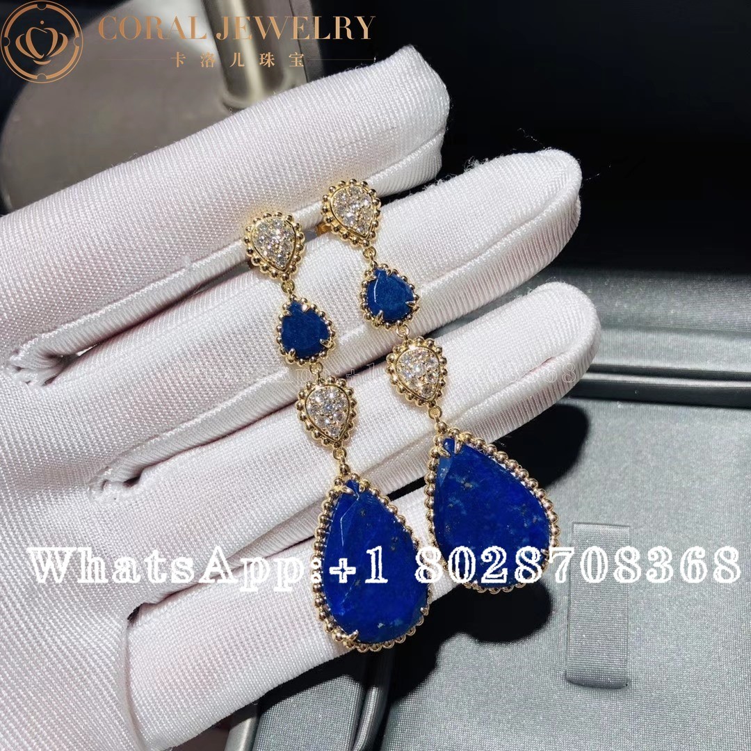 Boucheron Serpent Bohème Earrings Yellow Gold Lapis Lazuli Diamond JCO01278