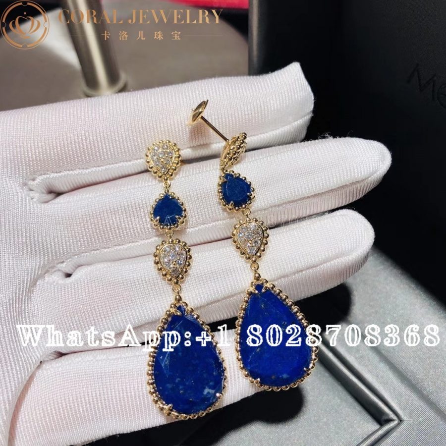 Boucheron Serpent Bohème Earrings Yellow Gold Lapis Lazuli Diamond JCO01278