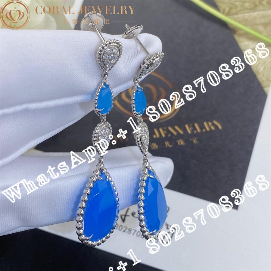 Boucheron Serpent Bohème Earrings White Gold Aquamarine Diamond