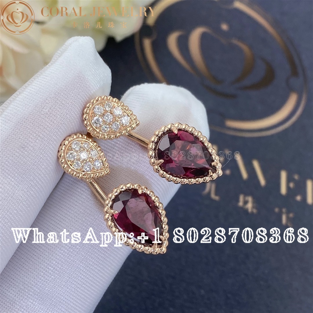 Boucheron Serpent Bohème Stud earring S and XS motifs rhodolite JCO01430