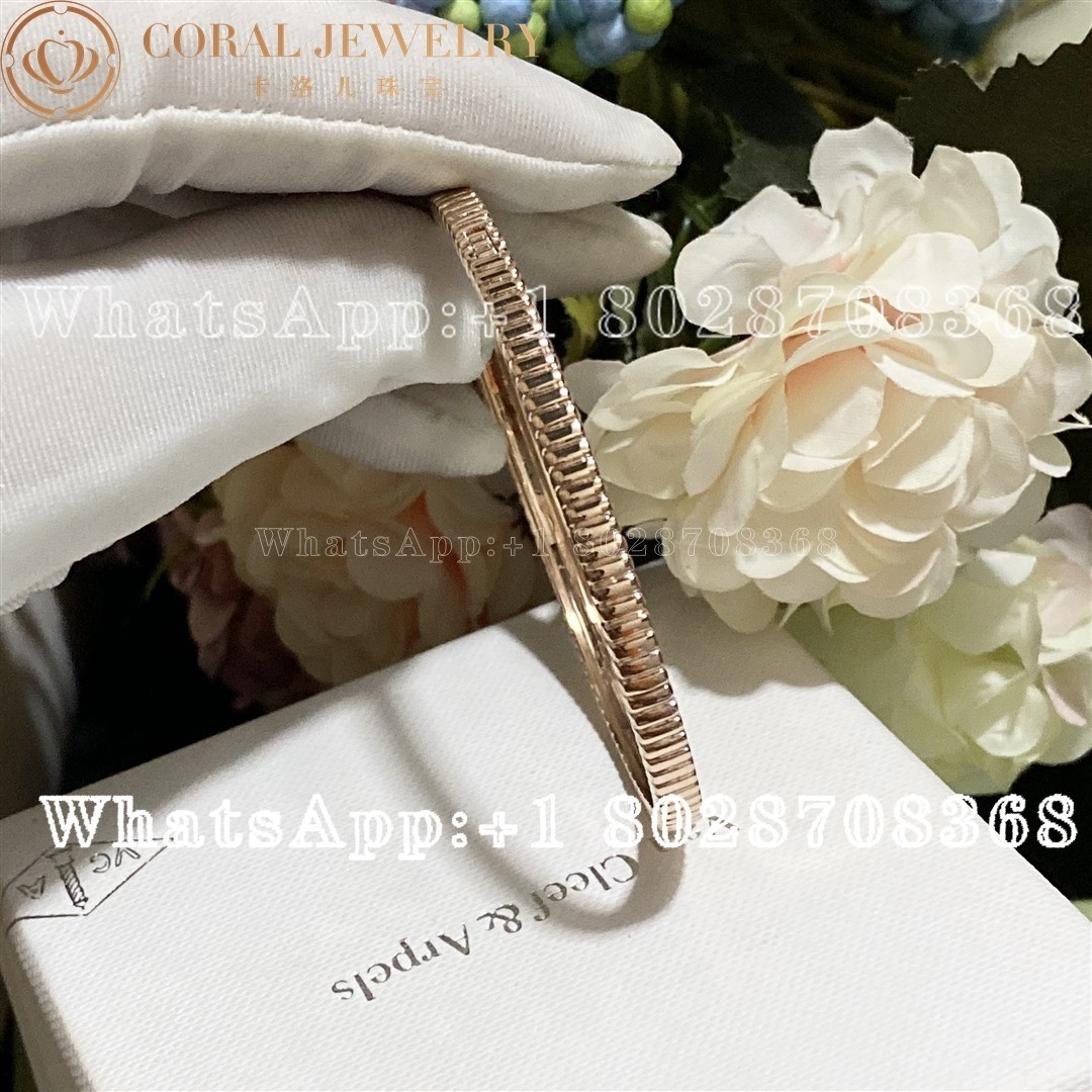 Boucheron Quatre Grosgrain Pink Gold Small Model Bangle JBT00748