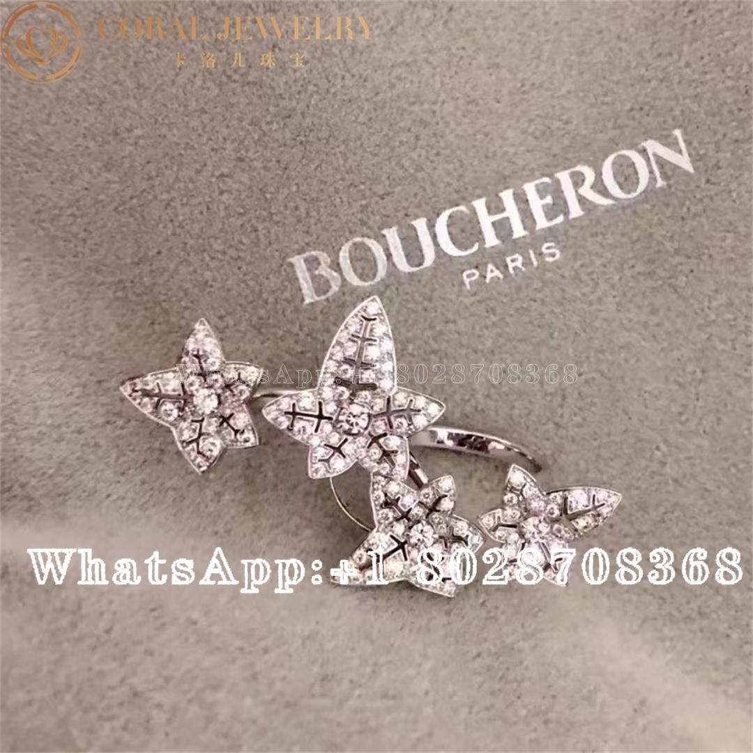 Boucheron Lierre de Paris White Gold Diamond Double Ring JRG02405