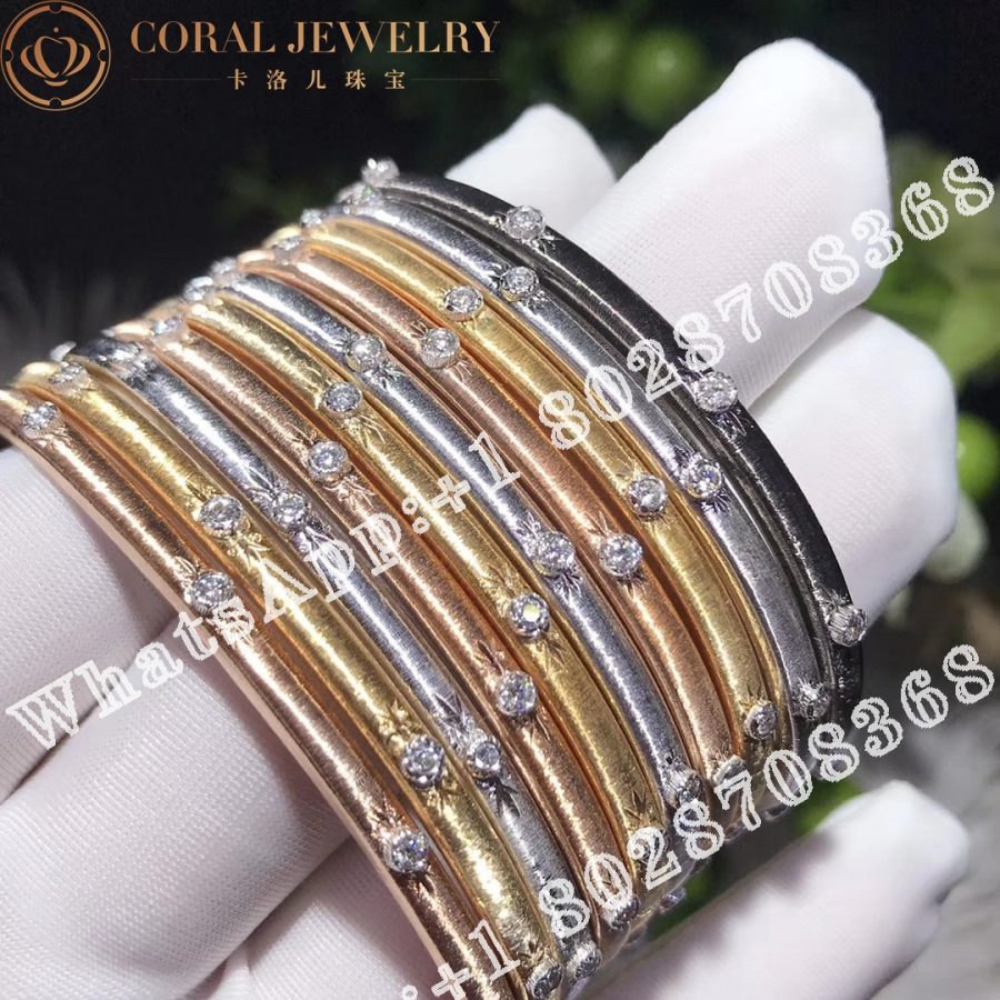 Buccellati Macri Classica Bracelet in yellow and white gold set with diamonds JAUBRA014996 - Image 9