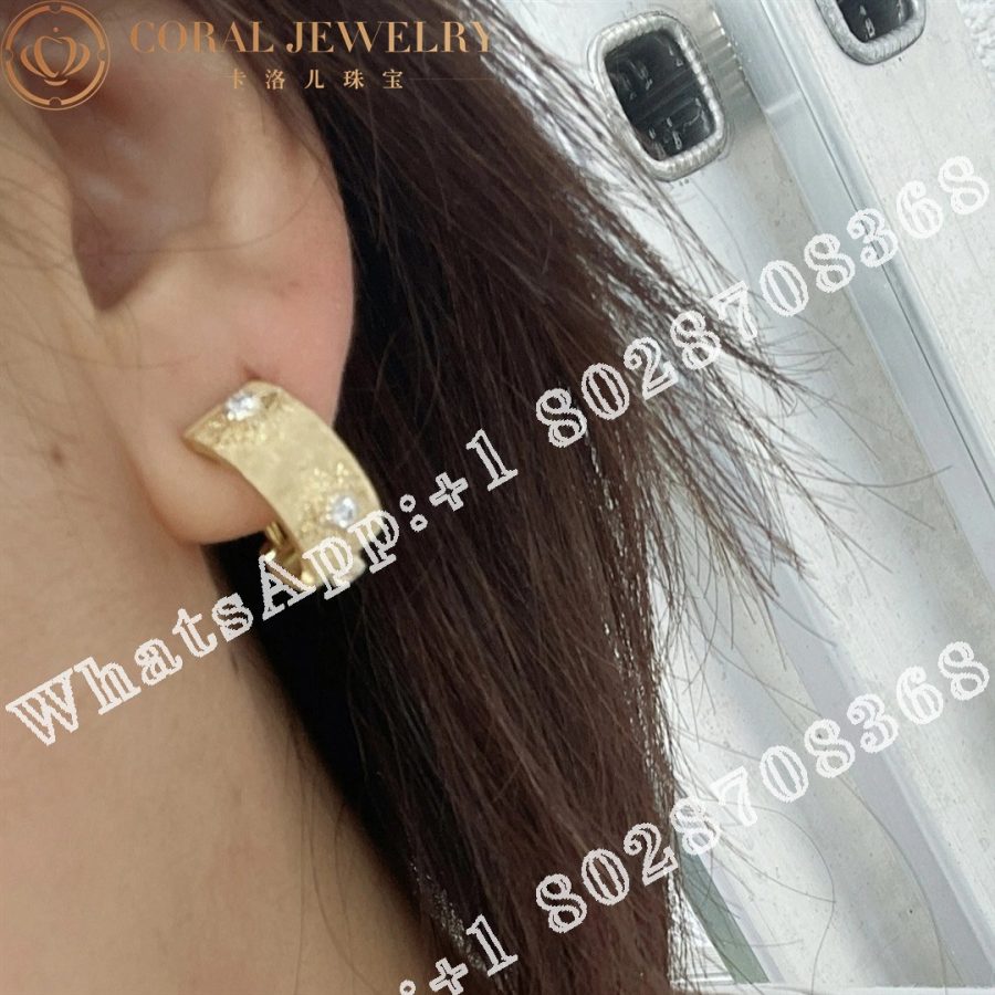 Buccellati Macri Classica Earrings in Yellow and White Gold Set with Diamonds JAUEAR014674