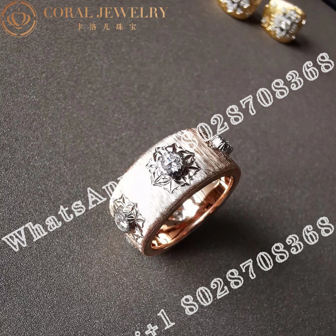 Buccellati Macri Classica Eternelle in pink and white gold set with diamonds JAUETE006250