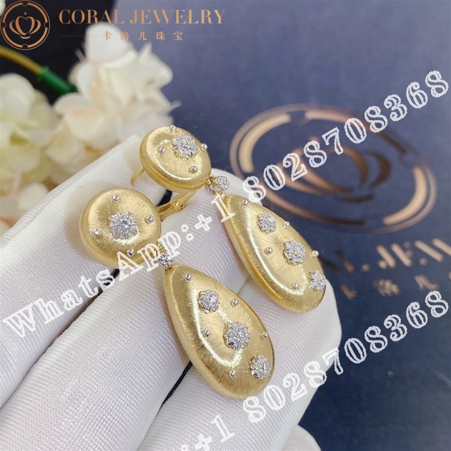 Buccellati Macri Earrings in Yellow and White Gold Set with Diamonds JAUEAR007661