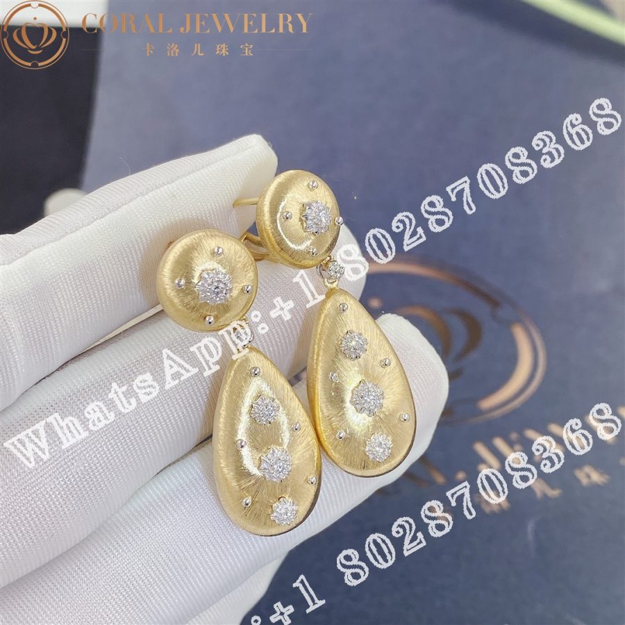 Buccellati Macri Earrings in Yellow and White Gold Set with Diamonds JAUEAR007661