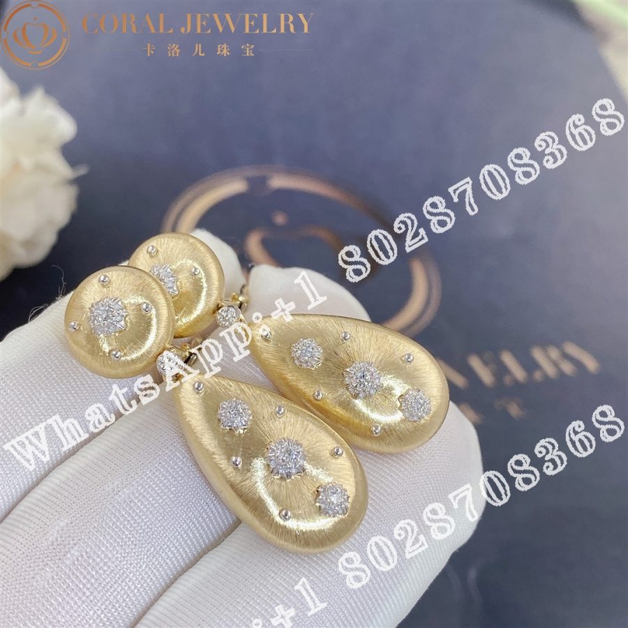 Buccellati Macri Earrings in Yellow and White Gold Set with Diamonds JAUEAR007661