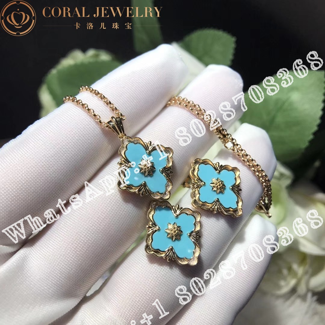 Buccellati Opera Color Pendant in Yellow gold set with Turquoise