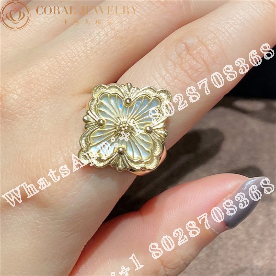 Buccellati Opera Tulle Ring in yellow gold set with mother of pearl JAURIN017827